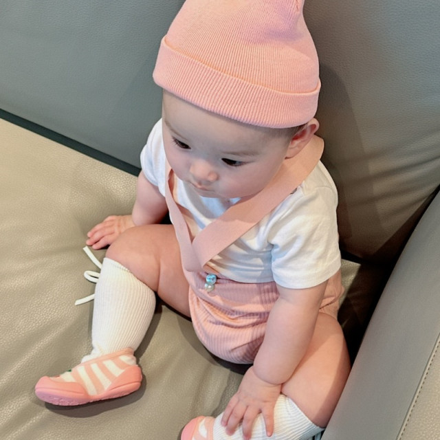 Ggomoosin 學步襪鞋 - 粉紅櫻桃 (短版)