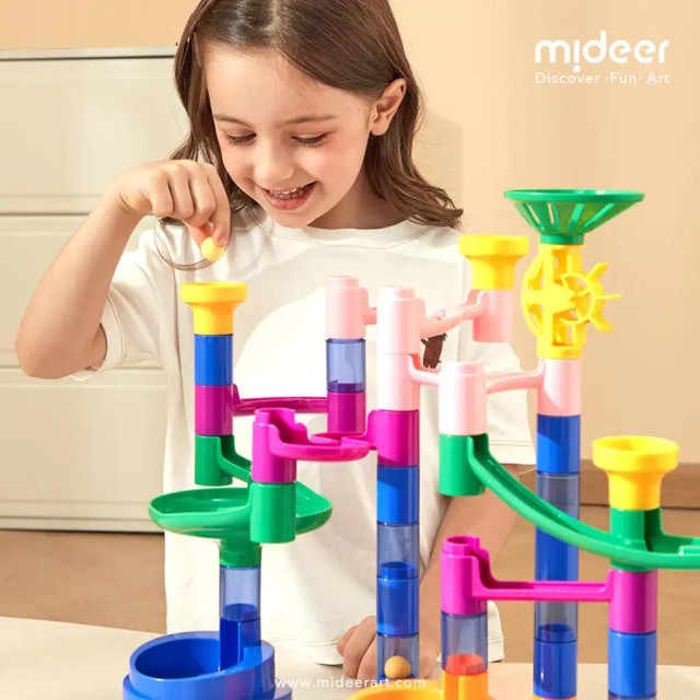 mideer 立體軌道球積木組-穿越迷宮(51pcs)