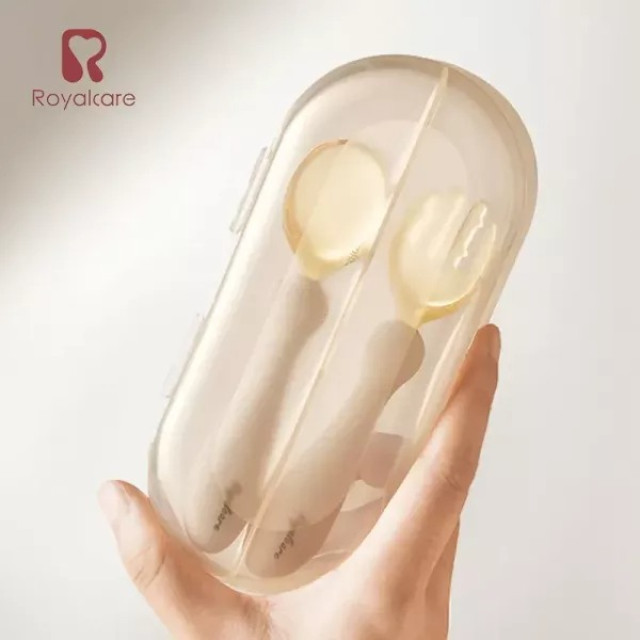 Royalcare 嬰幼副食品器具 PPSU匙叉組合可調式彎曲把手 (附收納盒)