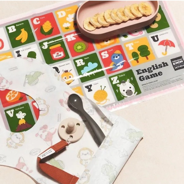 MOTHER-K K-MOM小淘氣拋棄式餐桌墊圍兜雙享組(20入)