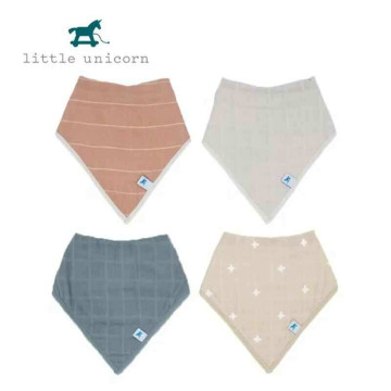 Little Unicorn 純棉三角圍兜4入組 (多款可選)