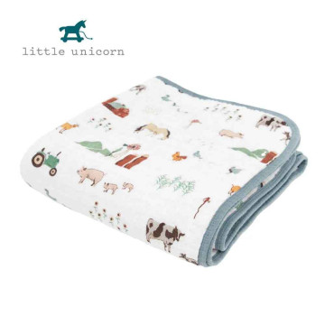 Little Unicorn 純棉四層紗布毯 (多款可選)