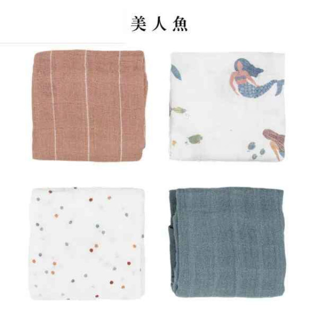 Little Unicorn 純棉紗布方巾四入組 (多款可選)