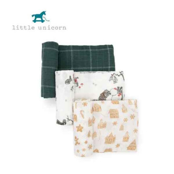 Little Unicorn 純棉紗布巾三入組 (多色選擇)