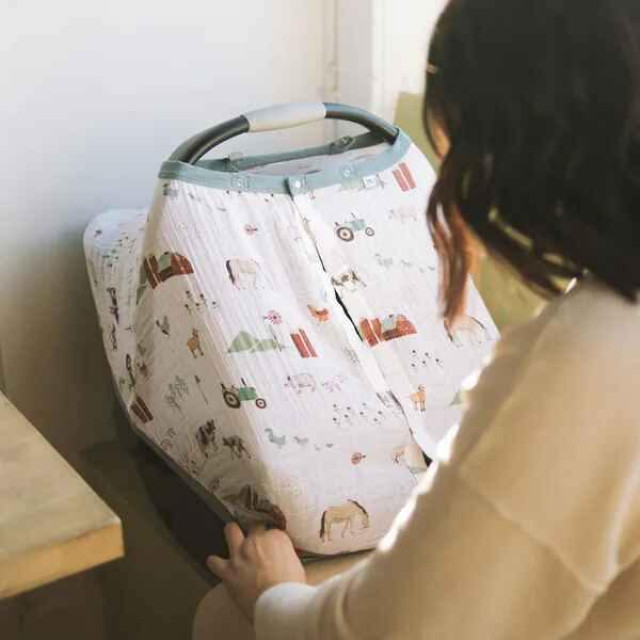 Little Unicorn 純棉紗布提籃罩2代 (多款可選)