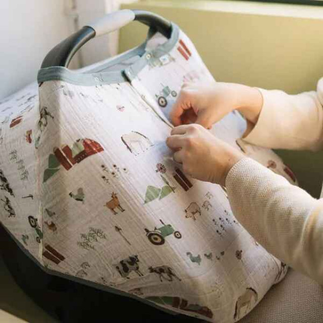 Little Unicorn 純棉紗布提籃罩2代 (多款可選)