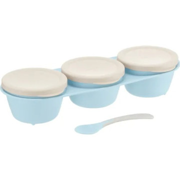 Richell利其爾 TLI三連式不鏽鋼杯碗(附湯匙/上蓋)