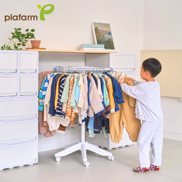 韓國PLAFARM 移動式旋轉吊衣桿