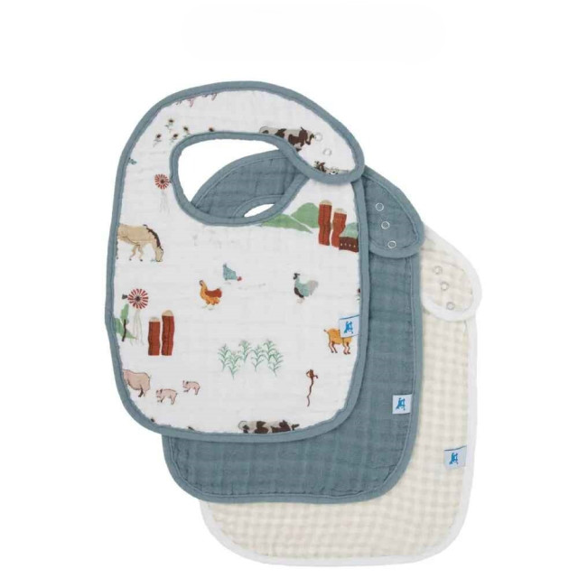 Little Unicorn 純棉經典圍兜三入組 (多款可選)