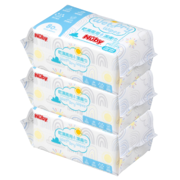 Nuby 乾溼兩用潔膚巾(80抽)3入組
