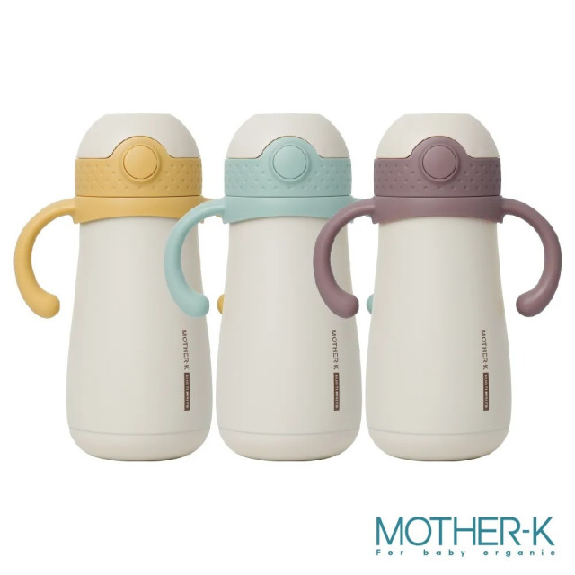 MOTHER-K Hug 防逆流不鏽鋼保溫杯350ml【贈】LALAPOPO 草本極淨蔬果奶瓶清潔慕斯500ml (瓶)