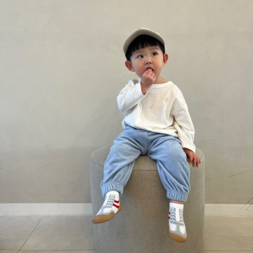 Ggomoosin 學步襪鞋 - 跑跑球鞋 (灰)