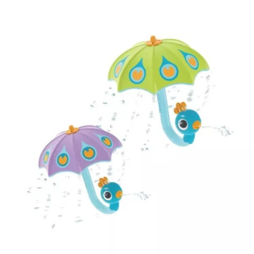 Yookidoo 以色列 洗澡戲水玩具-孔雀小雨傘