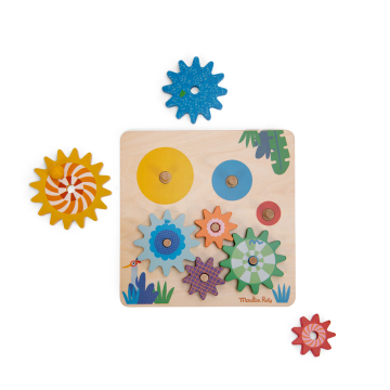 Moulin Roty 齒輪遊戲-斑紋動物