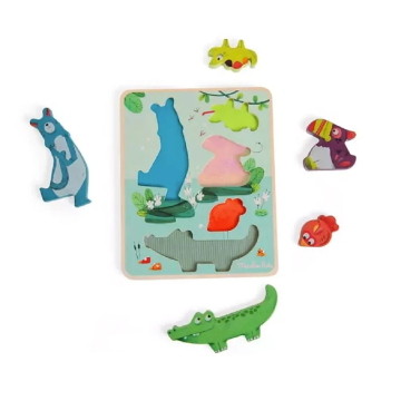 Moulin Roty 木質拼圖-叢林冒險