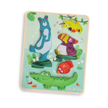 Moulin Roty 木質拼圖-叢林冒險