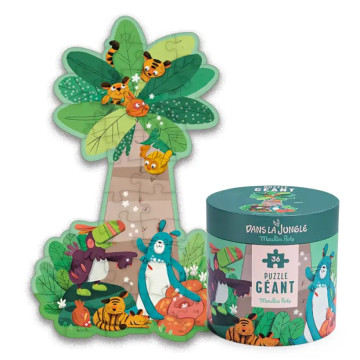 Moulin Roty 巨型棕櫚樹拼圖-叢林冒險(36片)