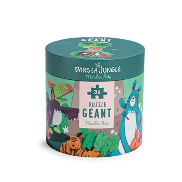 Moulin Roty 巨型棕櫚樹拼圖-叢林冒險(36片)