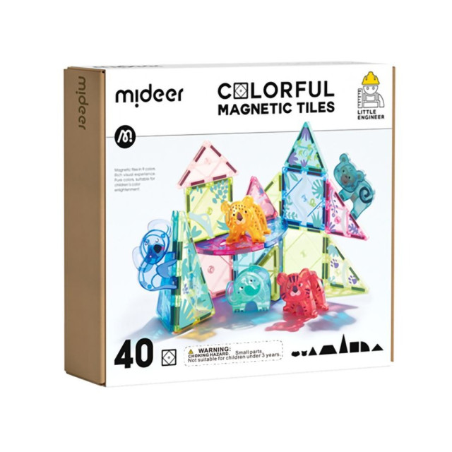 mideer 多彩透光磁力片-動物叢林(40PCS)