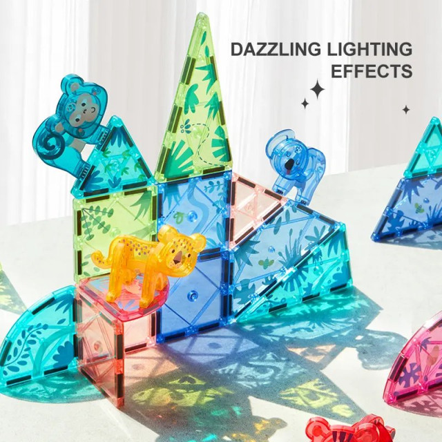 mideer 多彩透光磁力片-動物叢林(40PCS)