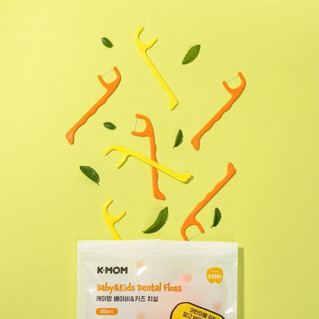 MOTHER-K K-MOM 絲柔細滑兒童牙線棒80入 (24M+)