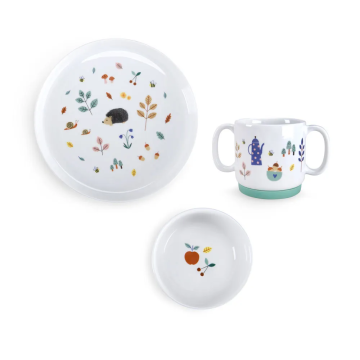 Moulin Roty 陶瓷餐具3件組-森林裡的蘋果