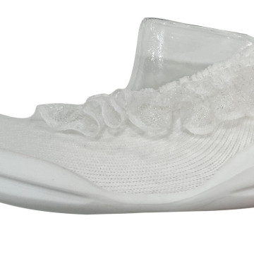 Ggomoosin 學步襪鞋 - 奶油蕾絲 (短版)