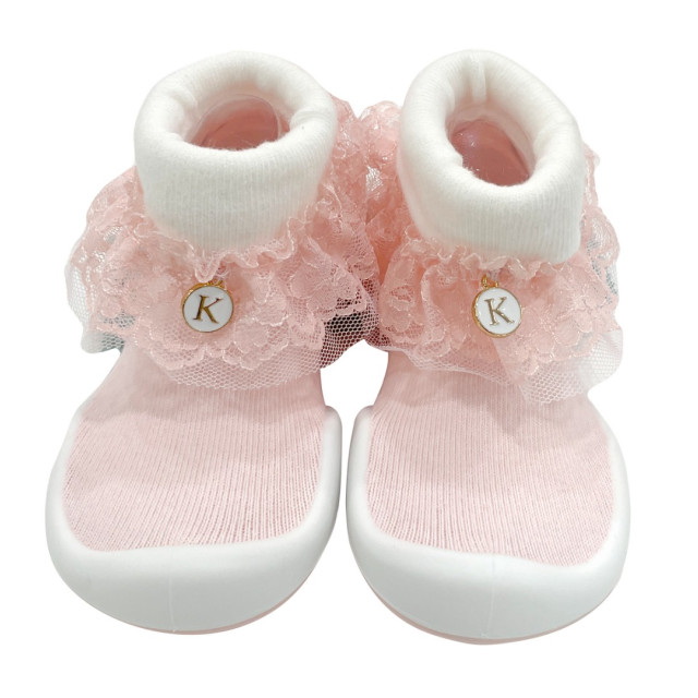 Ggomoosin 學步襪鞋 - 粉紅蕾絲