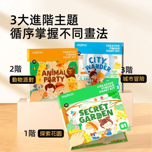 mideer 兒童手指顏料繪畫本-城市冒險(高階)