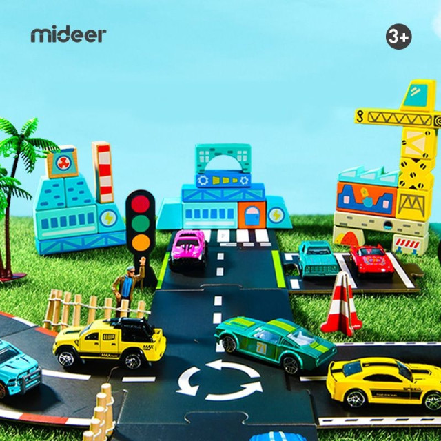 mideer 雙面場景軌道拼圖(38PCS)