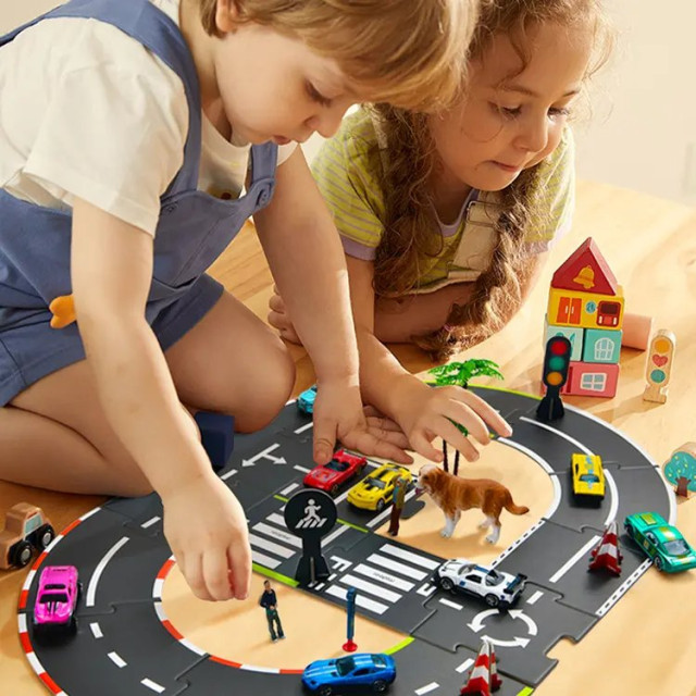 mideer 雙面場景軌道拼圖(38PCS)