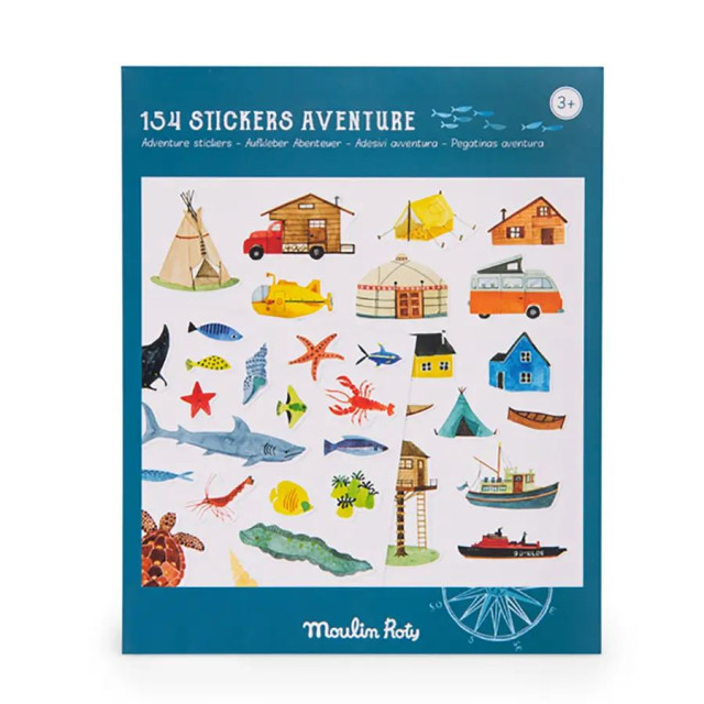 Moulin Roty 探險家圖案貼紙包-磨坊花園