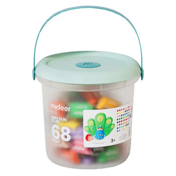 mideer 桶裝無毒輕黏土(68色)