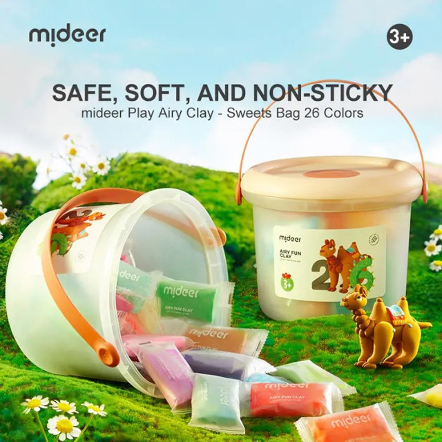 mideer 桶裝無毒輕黏土(68色)