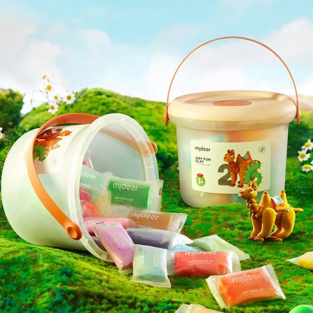 mideer 桶裝無毒輕黏土(68色)