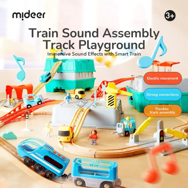 mideer 智能音效火車立體軌道積木遊戲組(41pcs)