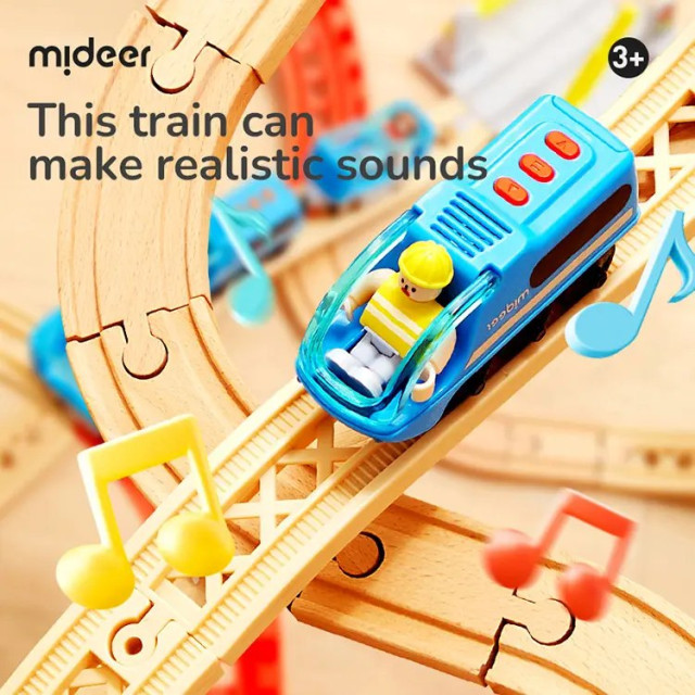 mideer 智能音效火車立體軌道積木遊戲組(41pcs)
