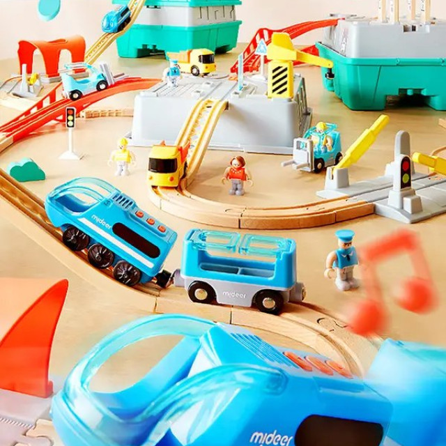 mideer 智能音效火車立體軌道積木遊戲組(41pcs)