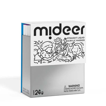 mideer 壓克力麥克筆-盒裝軟毛頭(24色)