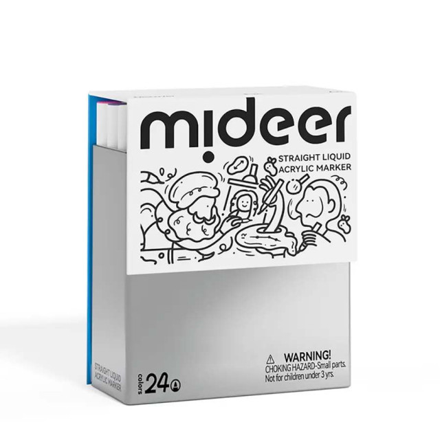 mideer 壓克力麥克筆-盒裝軟毛頭(24色)