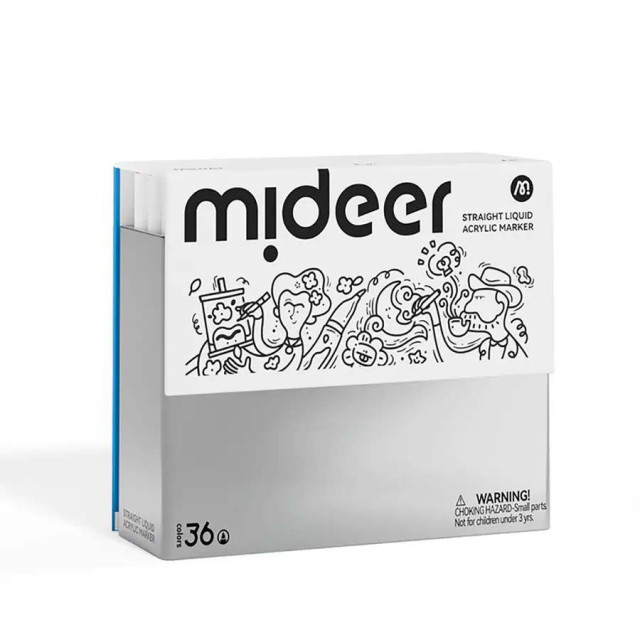 mideer 壓克力麥克筆-盒裝軟毛頭(36色)