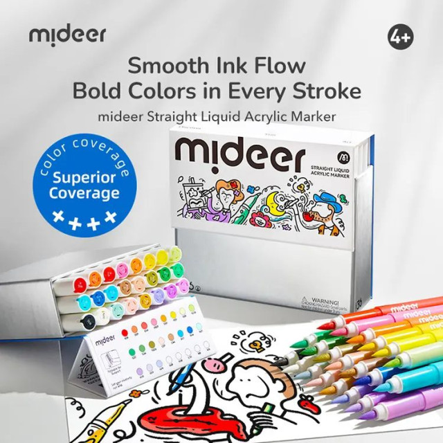 mideer 壓克力麥克筆-盒裝軟毛頭(36色)