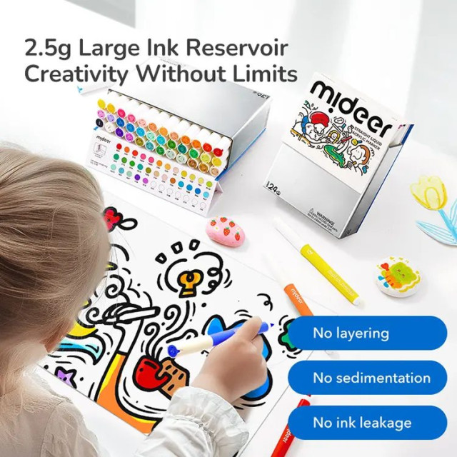mideer 壓克力麥克筆-盒裝軟毛頭(36色)