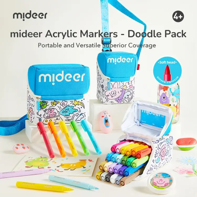 mideer 壓克力麥克筆-隨行筆袋軟毛頭(36色)