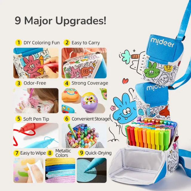 mideer 壓克力麥克筆-隨行筆袋軟毛頭(60色)