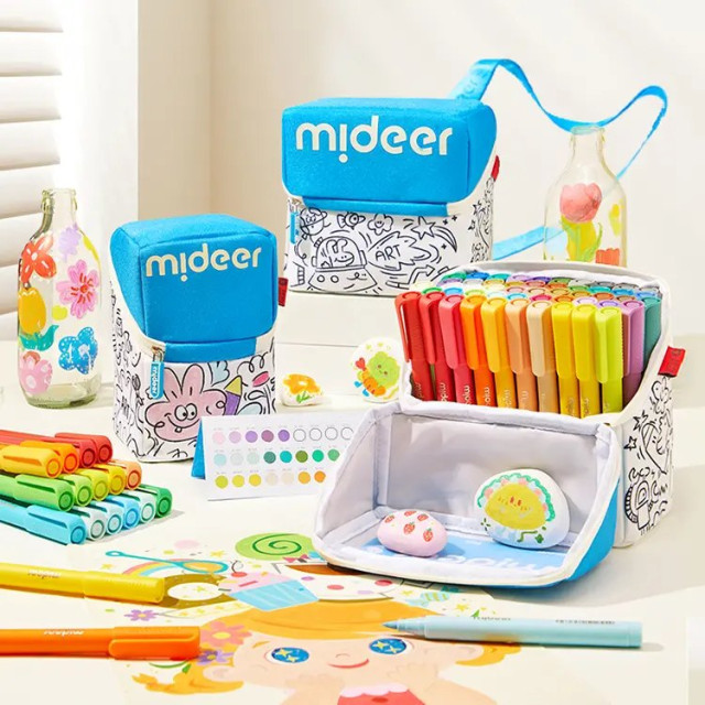 mideer 壓克力麥克筆-隨行筆袋軟毛頭(60色)