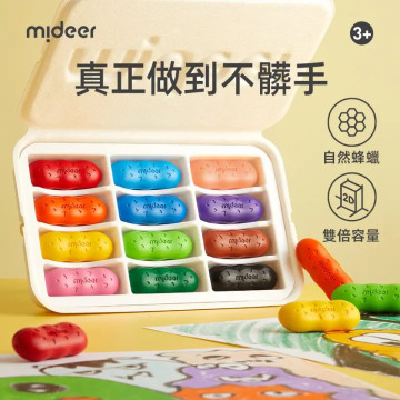 mideer 不沾手豌豆蠟筆(12色)