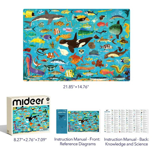 mideer 學習拼圖-海洋生物(126pcs)