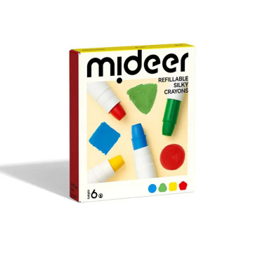mideer 可洗式速乾絲綢蠟筆(6色)