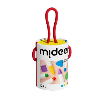 mideer 可洗式速乾絲綢蠟筆(24色)